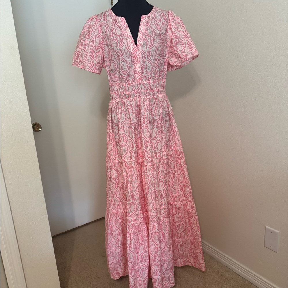 Anthropologie Pink Patterned Maxi Dress - Picture 6 of 7